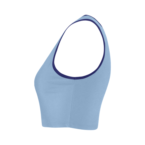 Placid Blue Color Accent Women's Crop Top (Model T42)