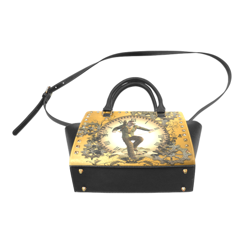 Steampunk Rivet Shoulder Handbag (Model 1645)