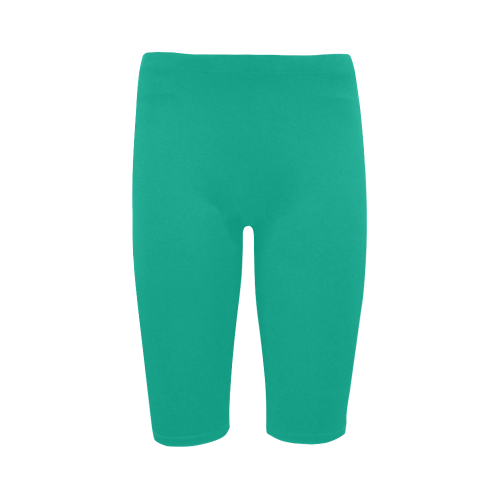 Peacock Green Color Accent Hestia Cropped Leggings (Model L03)