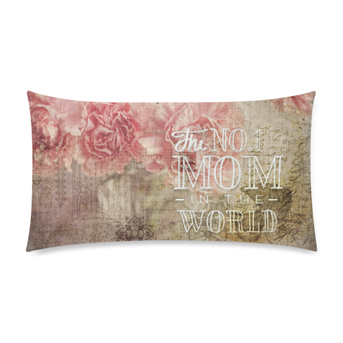 Vintage carnations for the best mom Custom Rectangle Pillow Case 20"x36" (one side)
