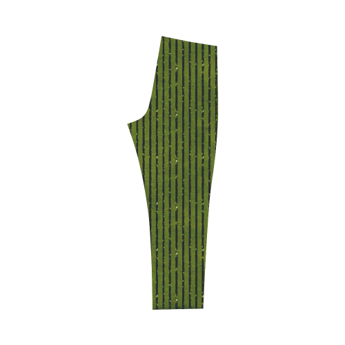 Green Glitter Stripe Capri Legging (Model L02)