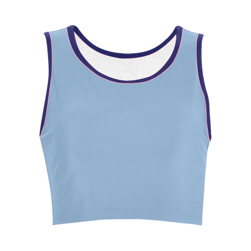 Placid Blue Color Accent Women's Crop Top (Model T42)