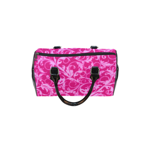 Vintage Swirls Hot Pink Boston Handbag (Model 1621)
