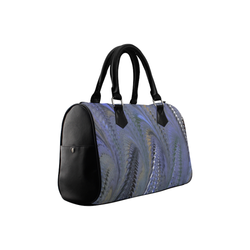 Retro Marbleized Waves Periwinkle Blue Boston Handbag (Model 1621)