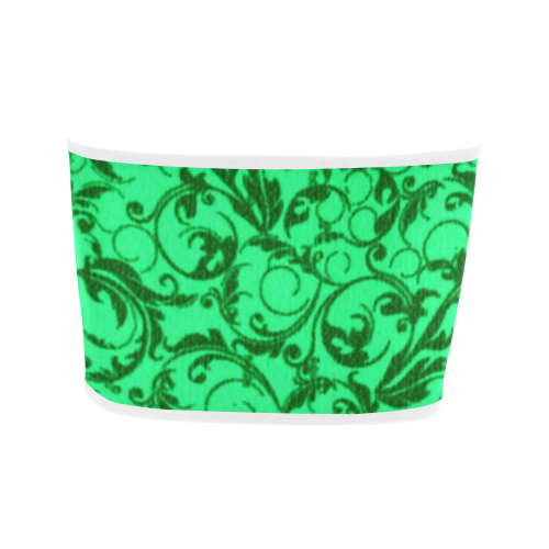 Vintage Swirls Green Bandeau Top