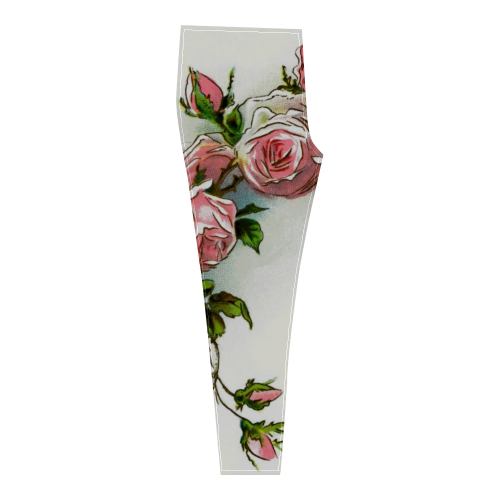 Vintage Pink Rose Floral Cassandra Women's Leggings (Model L01)