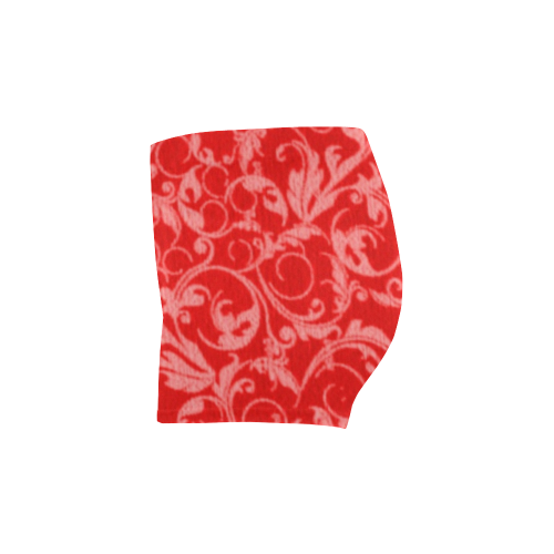 Vintage Swirls Coral Red Briseis Skinny Shorts (Model L04)