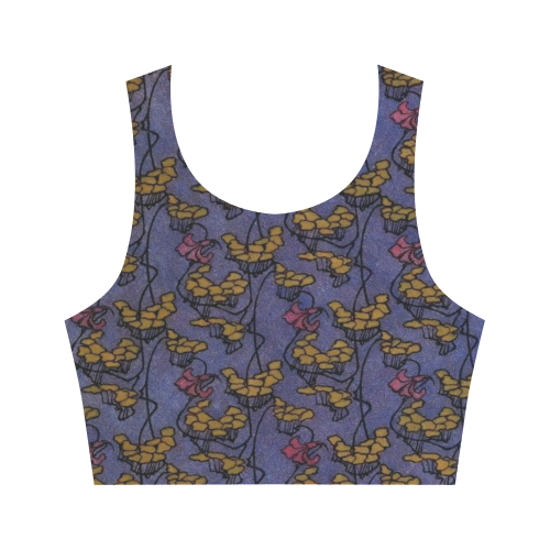 Art Nouveau Floral Women's Crop Top (Model T42)