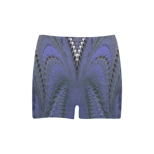 Retro Marbleized Waves Periwinkle Blue Briseis Skinny Shorts (Model L04)