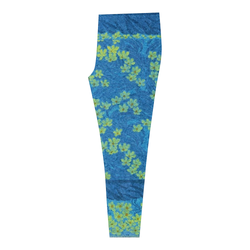 Vintage Floral Blue Cassandra Women's Leggings (Model L01)