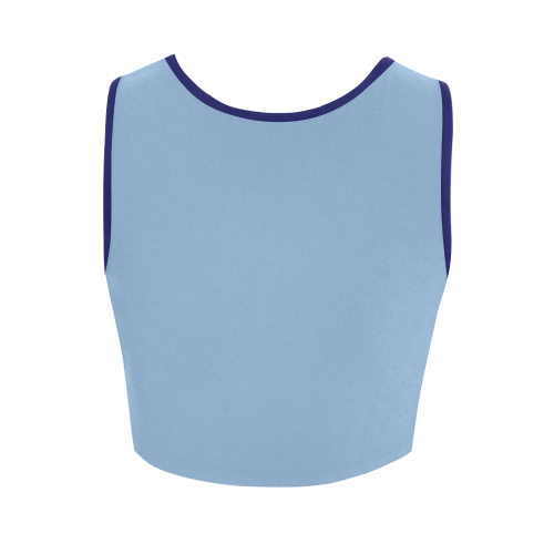 Placid Blue Color Accent Women's Crop Top (Model T42)