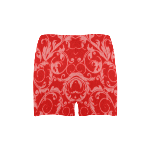 Vintage Swirls Coral Red Briseis Skinny Shorts (Model L04)
