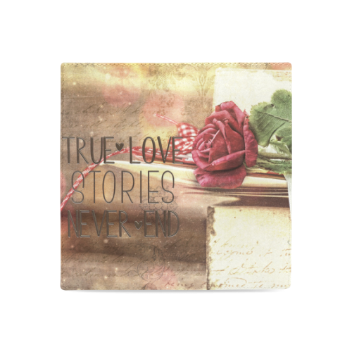 True love stories never end with vintage red rose Women's Leather Wallet (Model 1611)