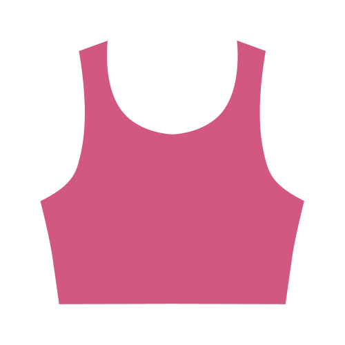 Raspberry Sorbet Color Accent Women's Crop Top (Model T42)