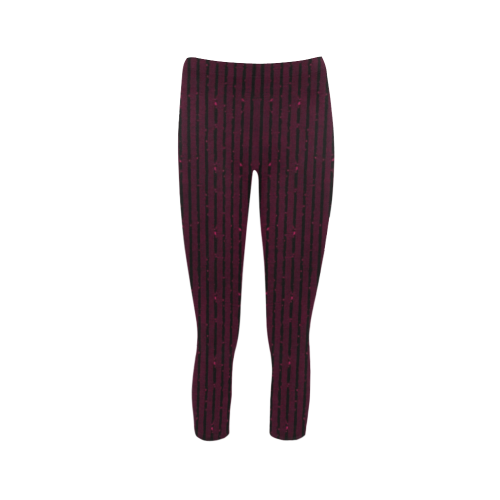 Anemone Glitter Stripe Capri Legging (Model L02)