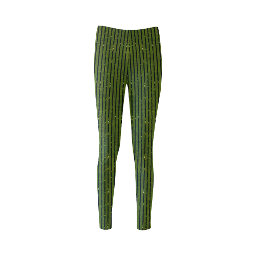 Green Glitter Stripe Cassandra Women's Leggings (Model L01)