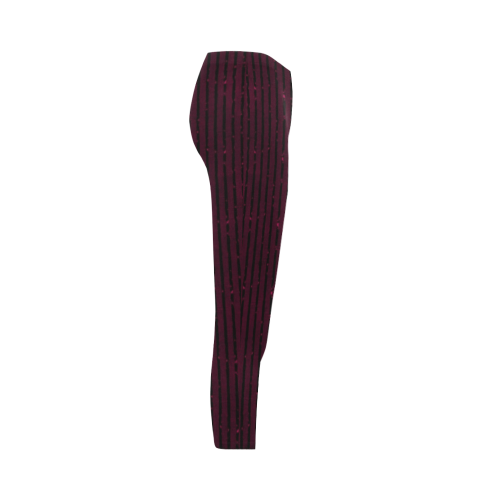 Anemone Glitter Stripe Capri Legging (Model L02)