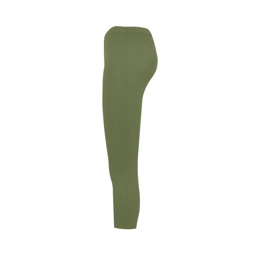 Cedar Green Color Accent Capri Legging (Model L02)