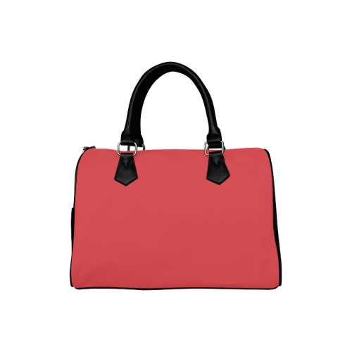 Poppy Red Color Accent Boston Handbag (Model 1621)
