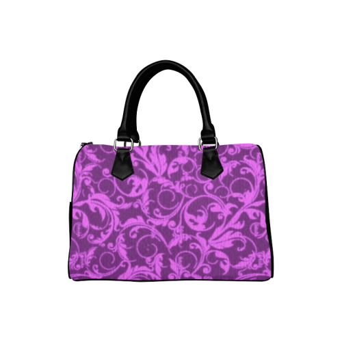 Vintage Swirls Winterberry Orchid Purple Boston Handbag (Model 1621)