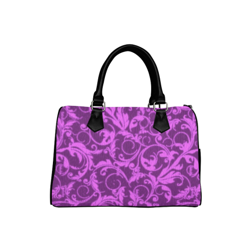 Vintage Swirls Winterberry Orchid Purple Boston Handbag (Model 1621)