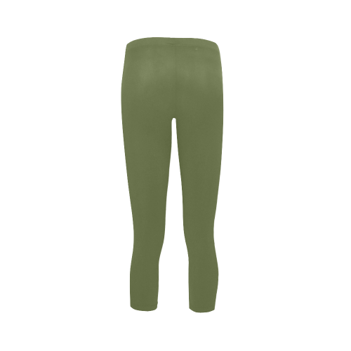 Cedar Green Color Accent Capri Legging (Model L02)