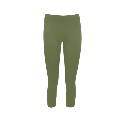Cedar Green Color Accent Capri Legging (Model L02)