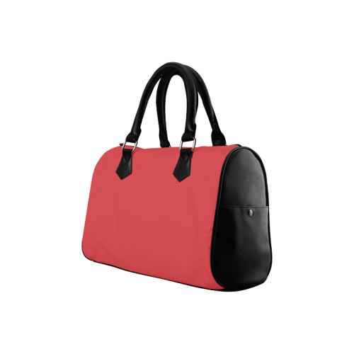 Poppy Red Color Accent Boston Handbag (Model 1621)