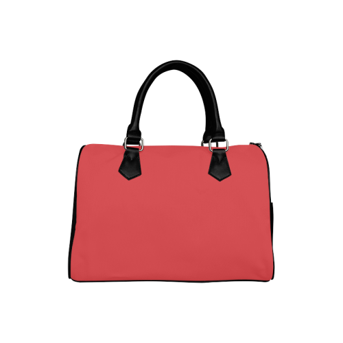 Poppy Red Color Accent Boston Handbag (Model 1621)