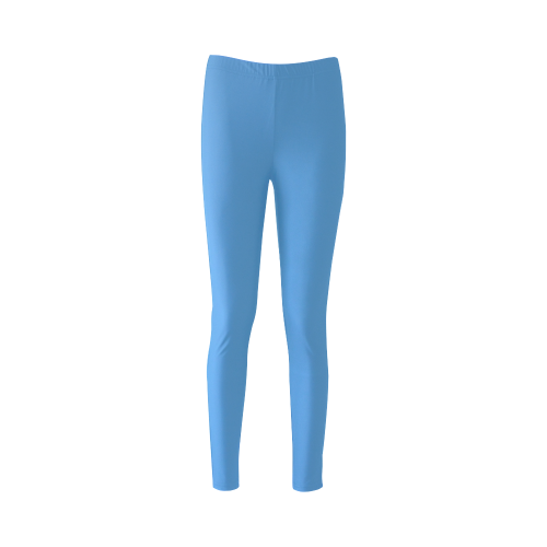 Azure Blue Color Accent Cassandra Women's Leggings (Model L01)