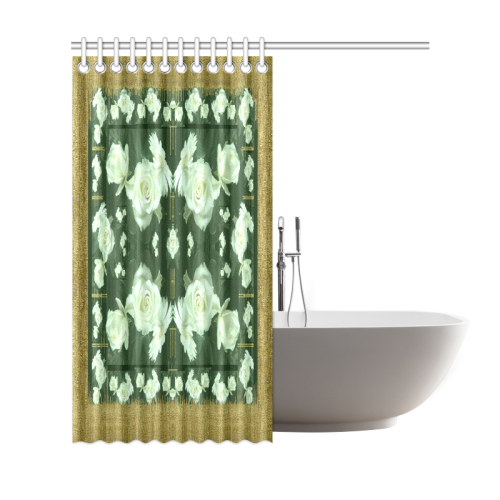 Roses and flowers in gold Shower Curtain 69"x72"