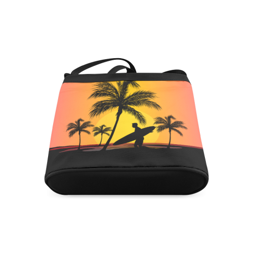 Tropical Surfer at Sunset Crossbody Bags (Model 1613)