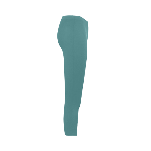 Teal Color Accent Capri Legging (Model L02)