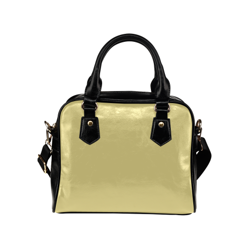 Custard Color Accent Shoulder Handbag (Model 1634)