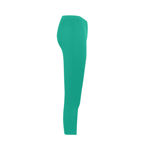 Peacock Green Color Accent Capri Legging (Model L02)