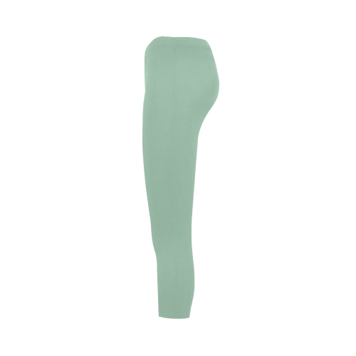 Grayed Jade Color Accent Capri Legging (Model L02)