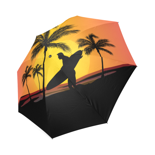 Tropical Surfer at Sunset Foldable Umbrella (Model U01)