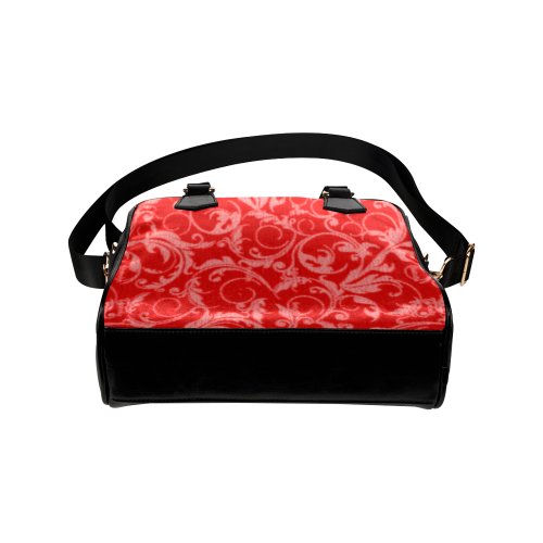 Vintage Swirls Coral Red Shoulder Handbag (Model 1634)
