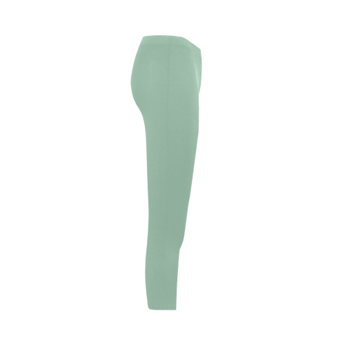 Grayed Jade Color Accent Capri Legging (Model L02)