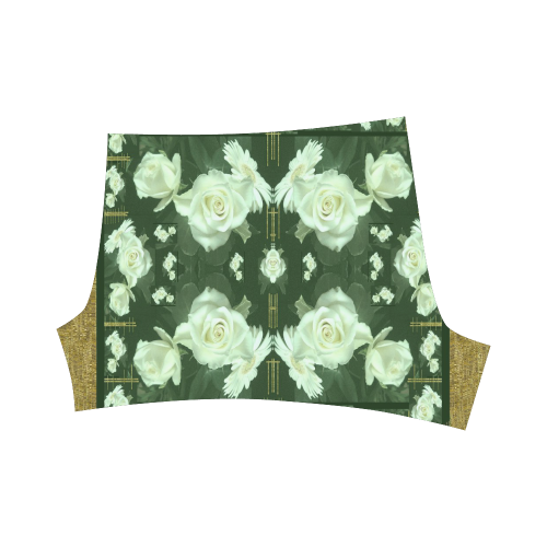 Roses and flowers in gold Briseis Skinny Shorts (Model L04)