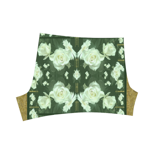 Roses and flowers in gold Briseis Skinny Shorts (Model L04)