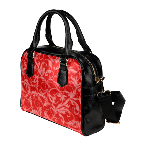 Vintage Swirls Coral Red Shoulder Handbag (Model 1634)