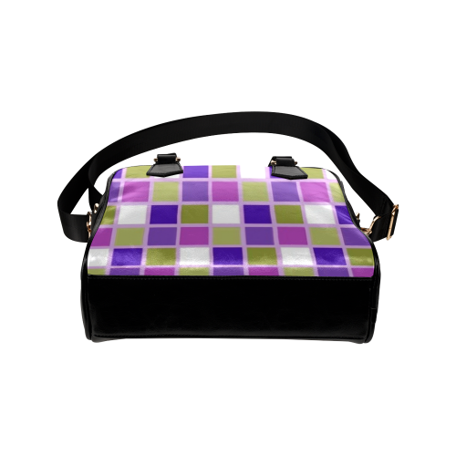 Harlequin Sage Green Lavender Purple Color Tiles Shoulder Handbag (Model 1634)