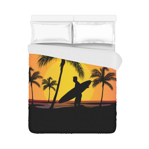 Tropical Surfer at Sunset Duvet Cover 86"x70" ( All-over-print)