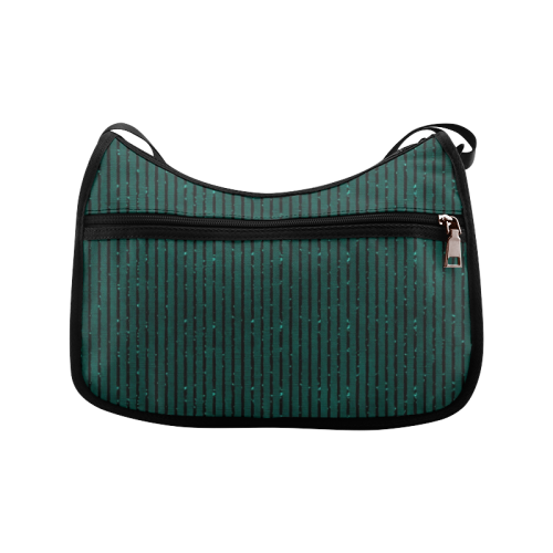 Teal Glitter Stripe Crossbody Bags (Model 1616)