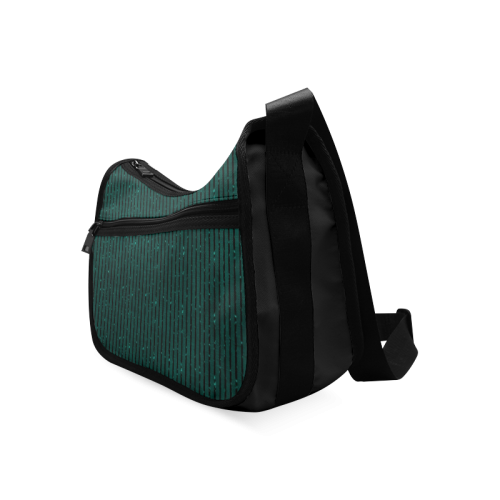 Teal Glitter Stripe Crossbody Bags (Model 1616)