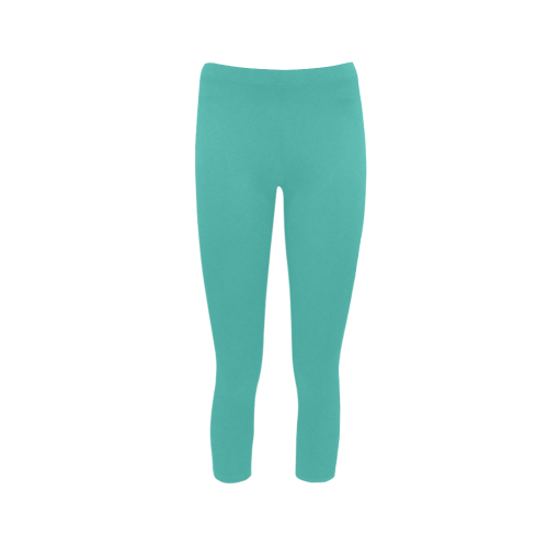 Turquoise Color Accent Capri Legging (Model L02)