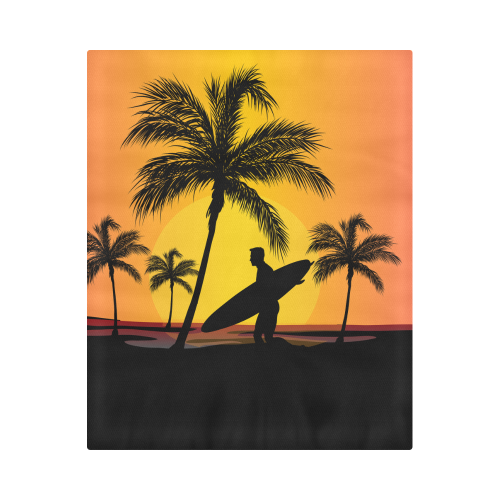 Tropical Surfer at Sunset Duvet Cover 86"x70" ( All-over-print)