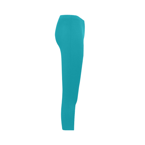 Peacock Blue Color Accent Capri Legging (Model L02)