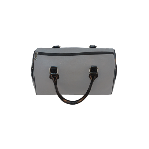 Steel Gray Color Accent Boston Handbag (Model 1621)